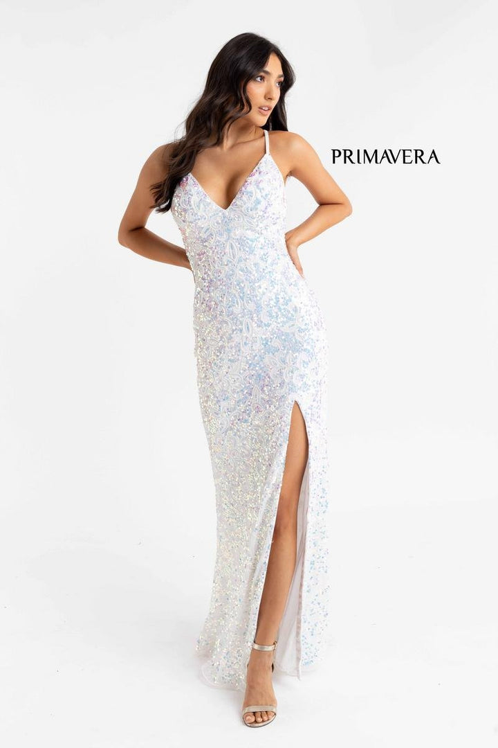Primavera Couture 3295 Ivory Prom Dress