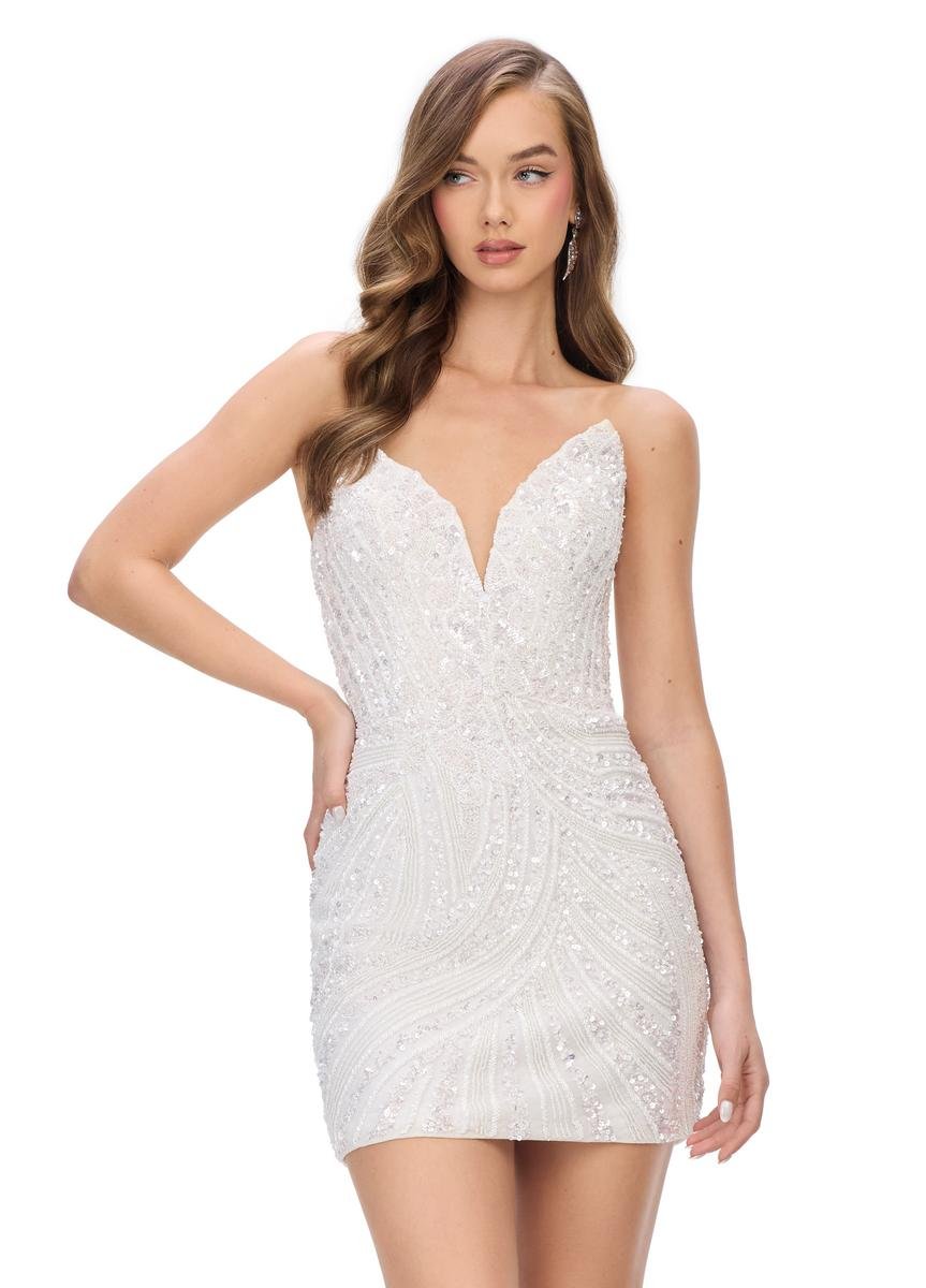 Ashley Lauren 4500 Ivory Prom Dress