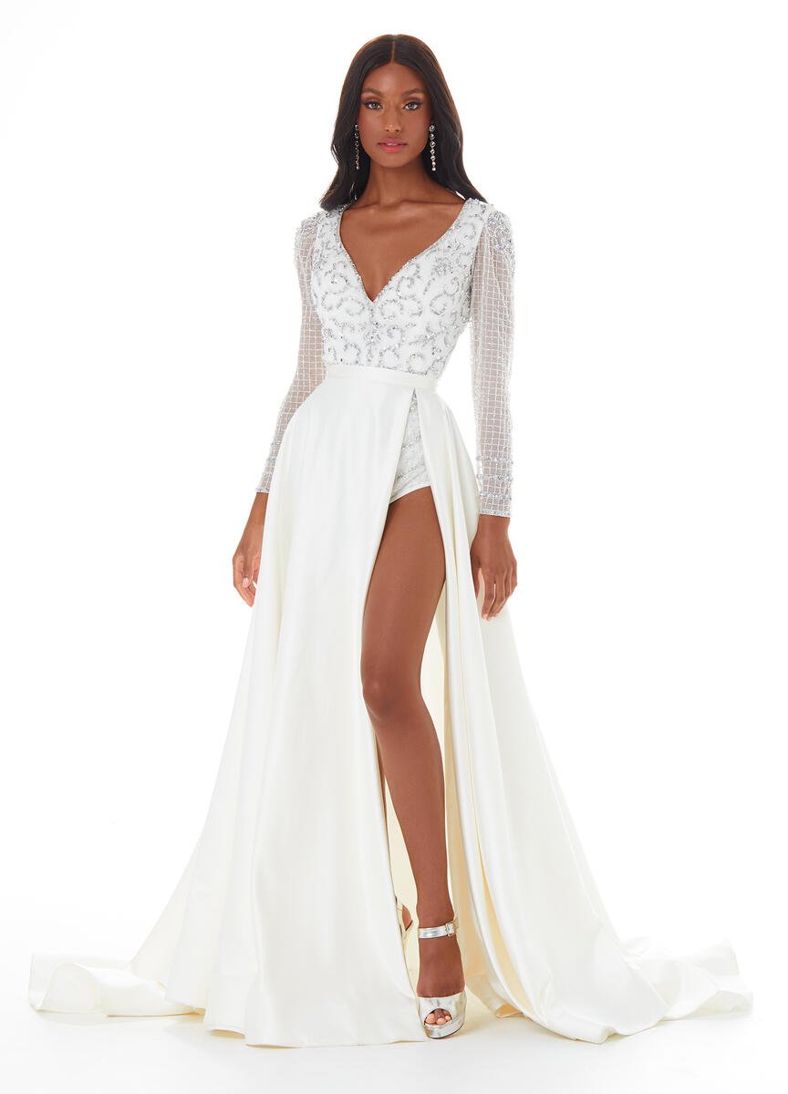 Ashley Lauren 1997 Ivory Prom Dress