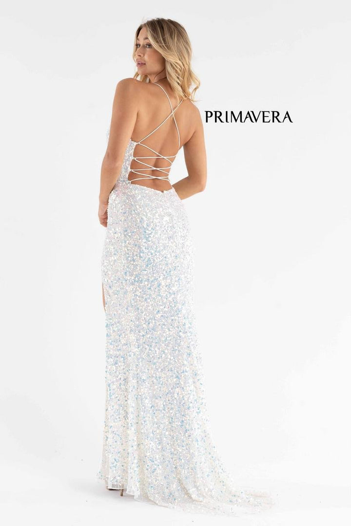 Primavera Couture 3791 Ivory Prom Dress