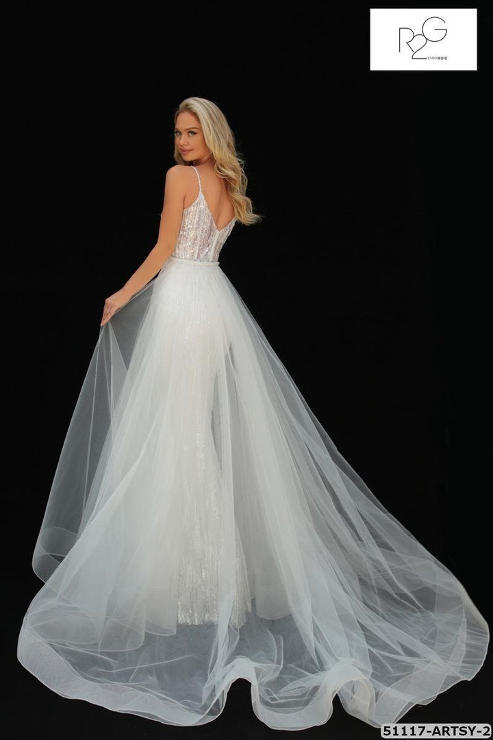 Tarik Ediz 51117 Ivory Prom Dress