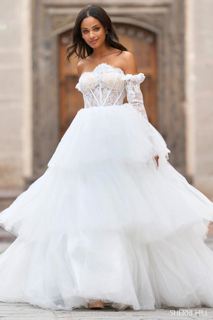 Sherri Hill 55437 Ivory Prom Dress