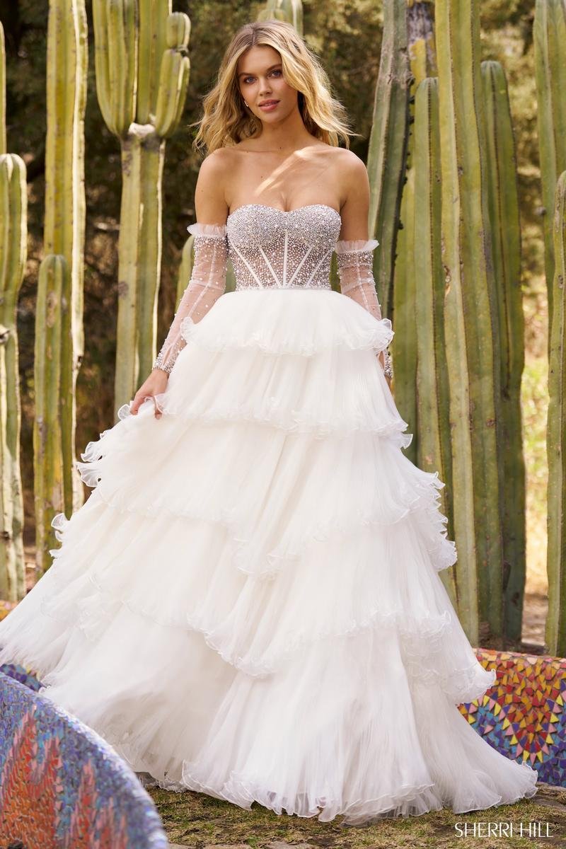 Sherri Hill 55648 Ivory Prom Dress