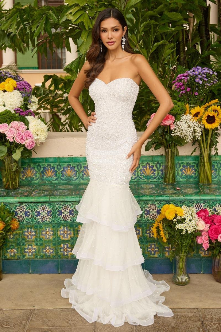 Ava Presley 47251 Ivory Prom Dress