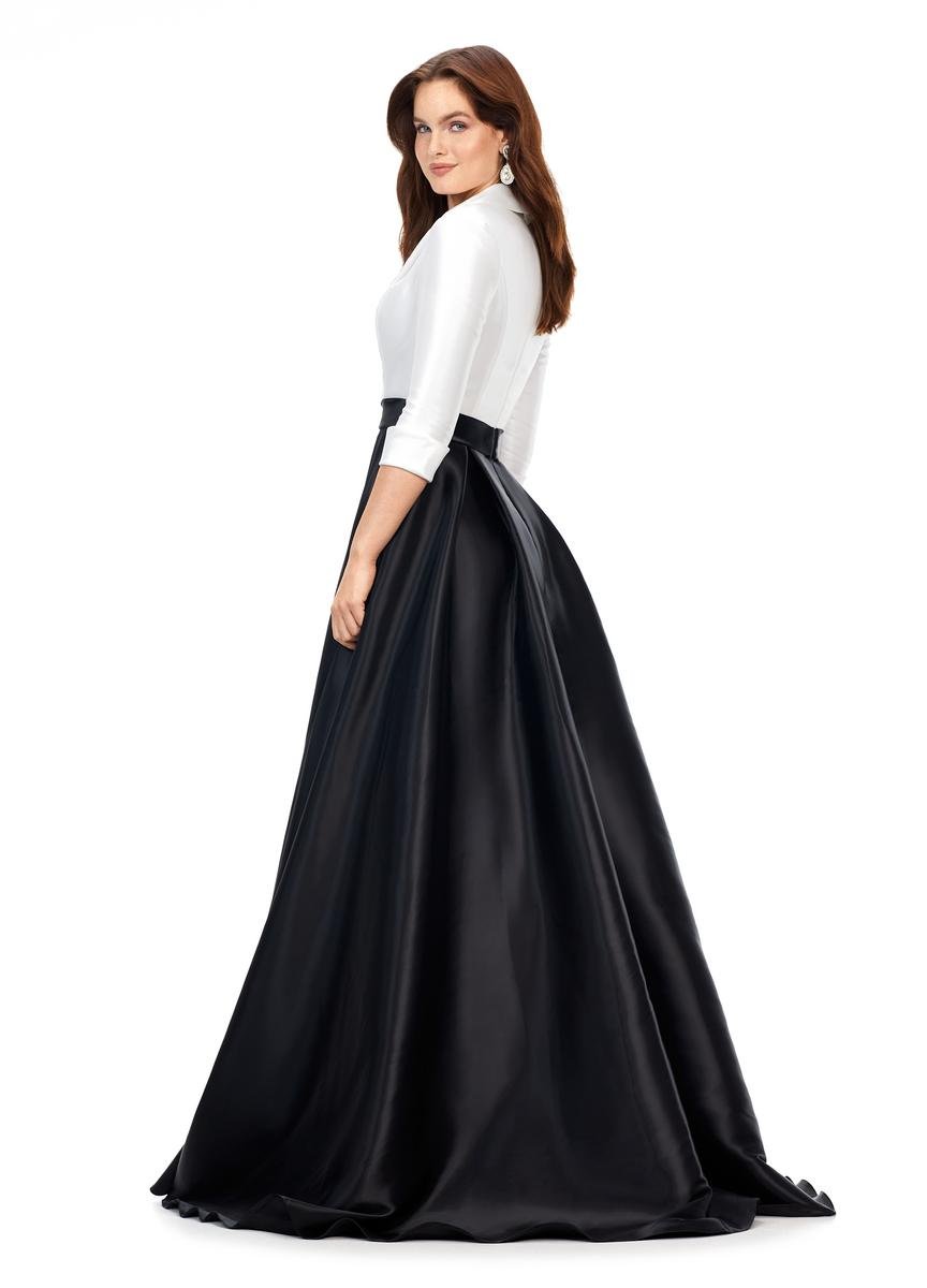 Ashley Lauren 11326 Ivory Black Prom Dress