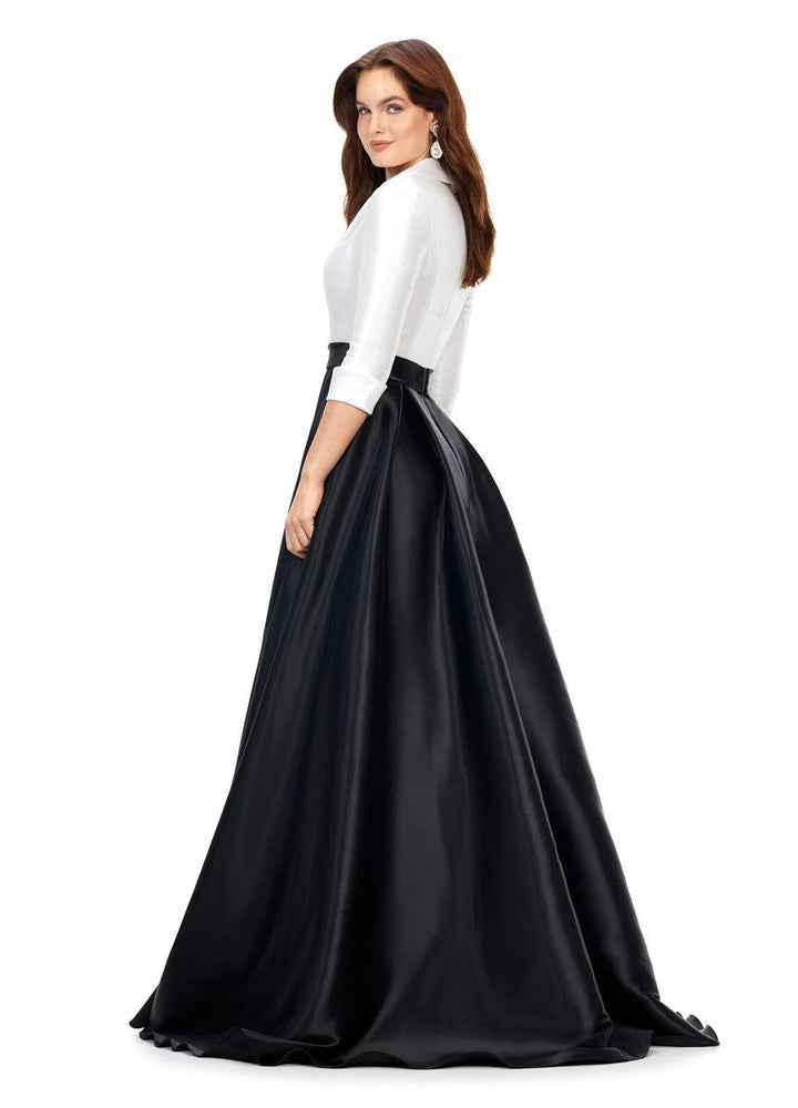 Ashley Lauren 11326 Ivory Black Prom Dress