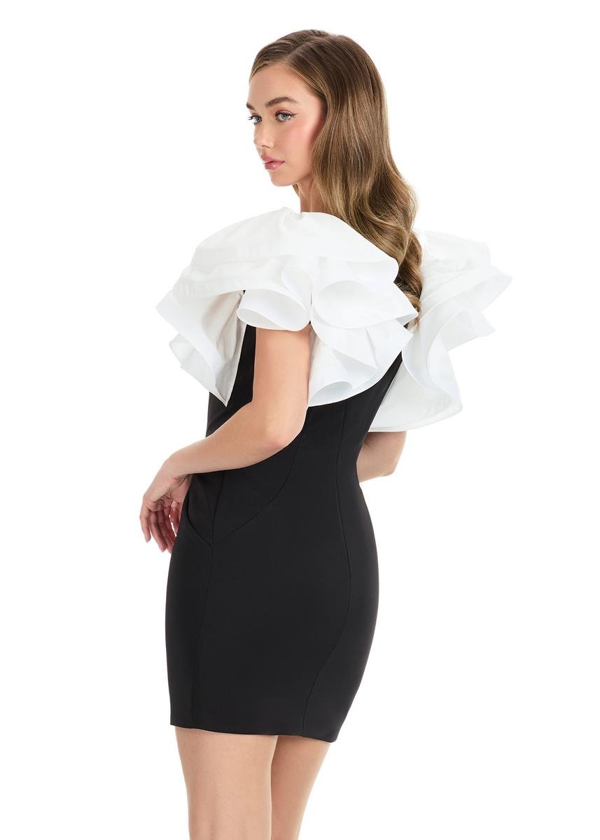 Ashley Lauren 4841 Ivory Black Prom Dress