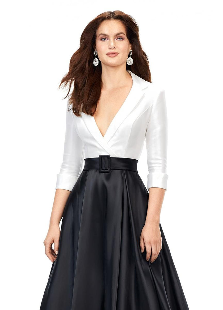 Ashley Lauren 11326 Ivory Black Prom Dress
