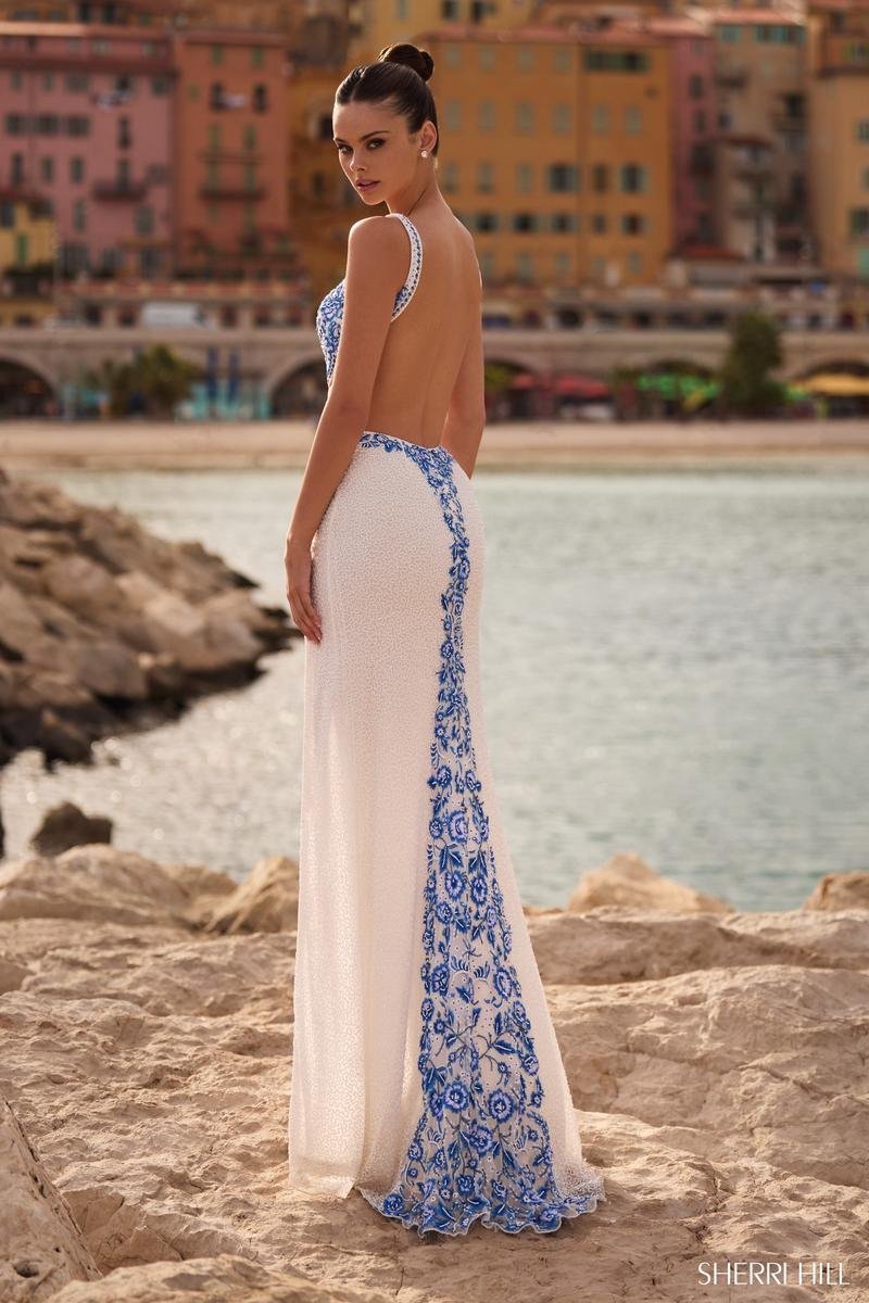 Sherri Hill 57143 — Ivory/Blue