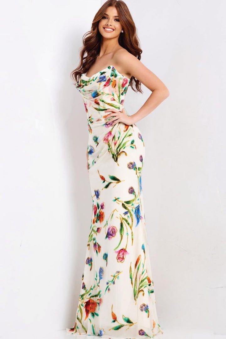 Jovani 47626 — Ivory/Multi