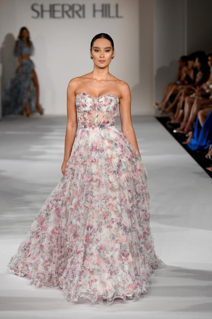 Sherri Hill 55623 — Ivory Print