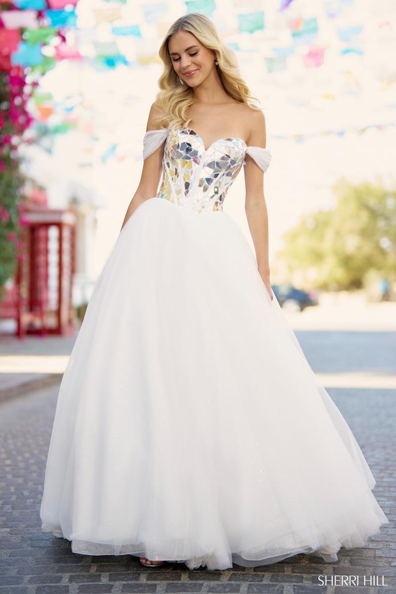 Sherri Hill 55714 — Ivory/Silver