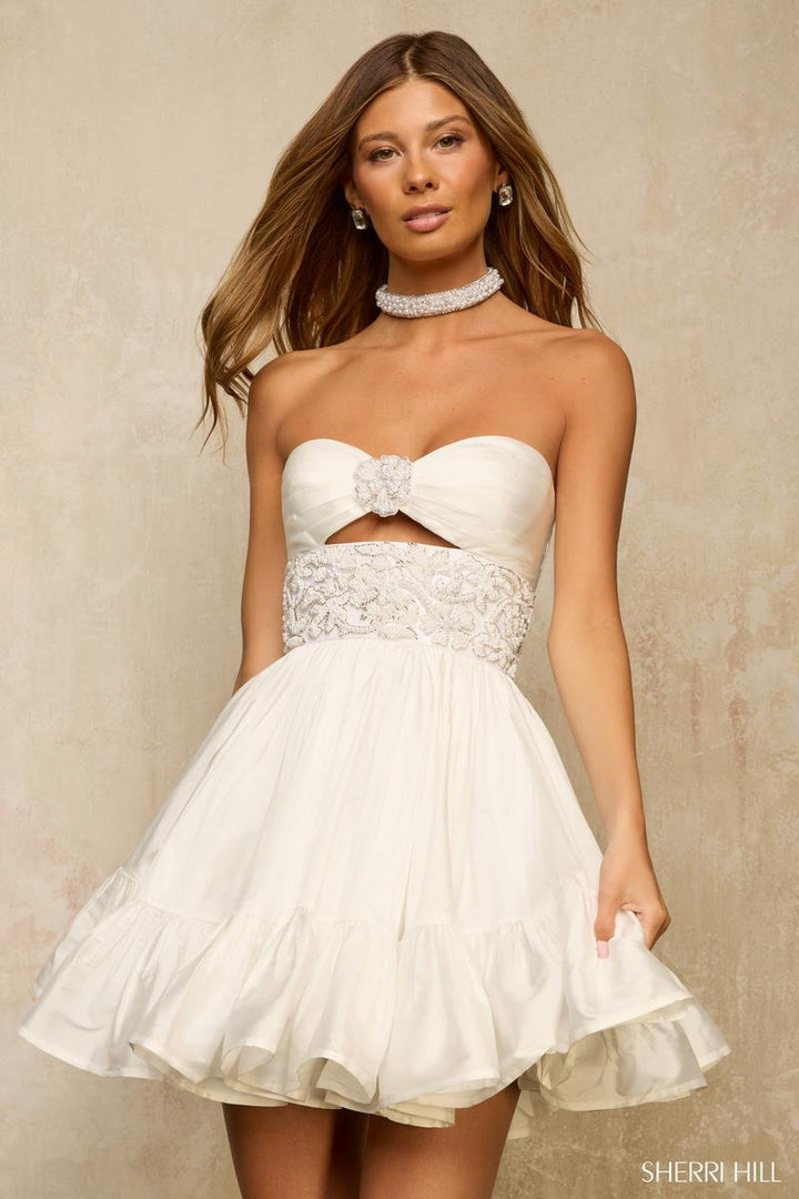 Sherri Hill 57382 — Ivory/Silver