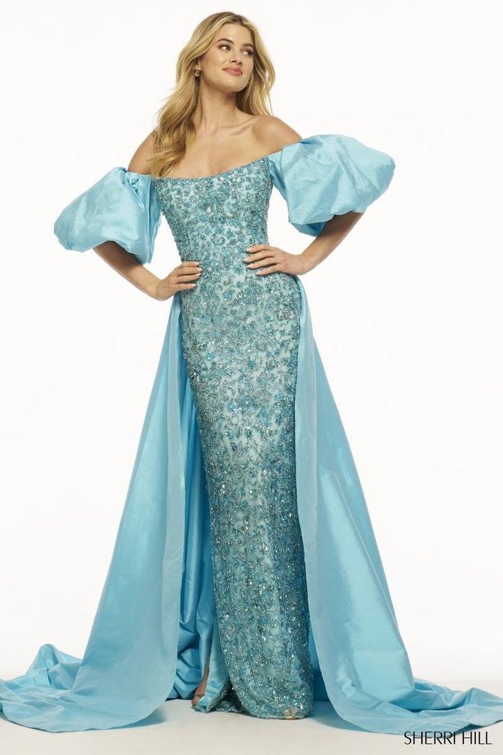 Sherri Hill 55632 Light Blue Prom Dress