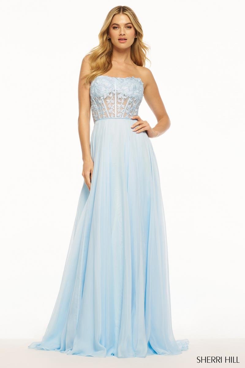 Sherri Hill 56088 Light Blue Prom Dress