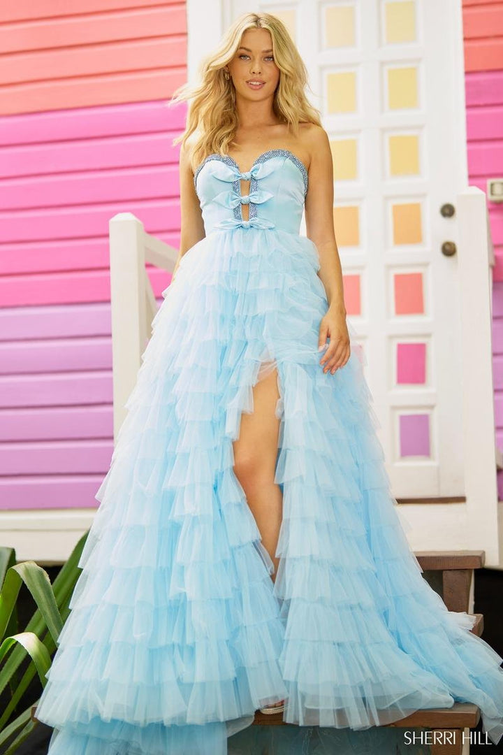 Sherri Hill 56012 Light Blue Prom Dress