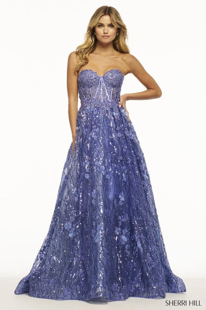 Sherri Hill 54305 Light Blue Prom Dress