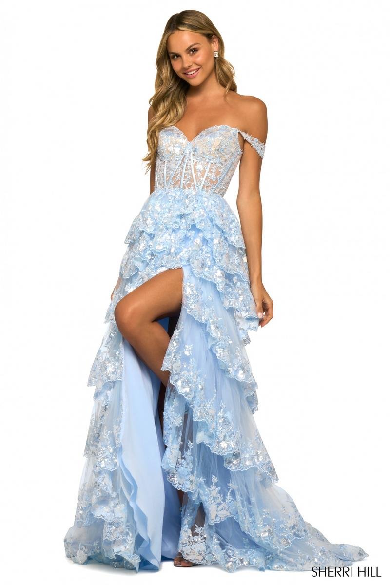 Sherri Hill 55500 Light Blue Prom Dress