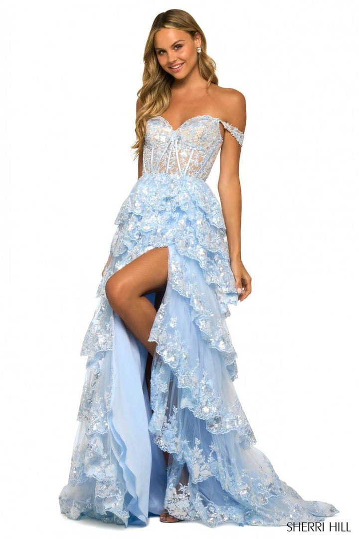 Sherri Hill 55500 Light Blue Prom Dress