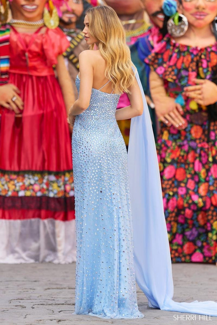 Sherri Hill 55332 Light Blue Prom Dress
