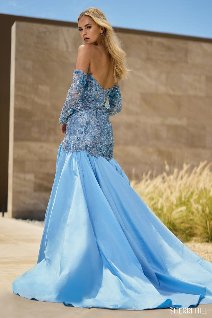 Sherri Hill 55637 Light Blue Prom Dress