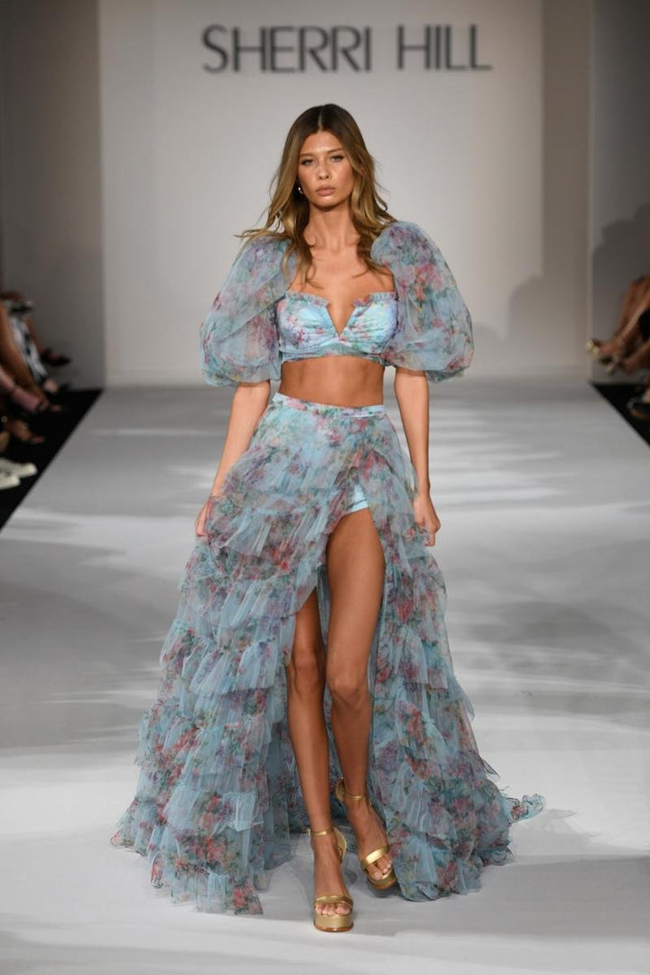 Sherri Hill 55547 — Light Blue Print