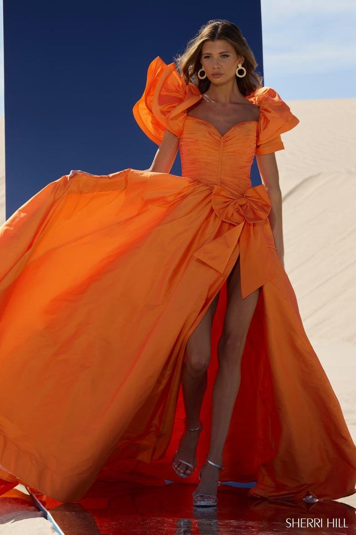 Sherri Hill 56743 Light Orange Prom Dress