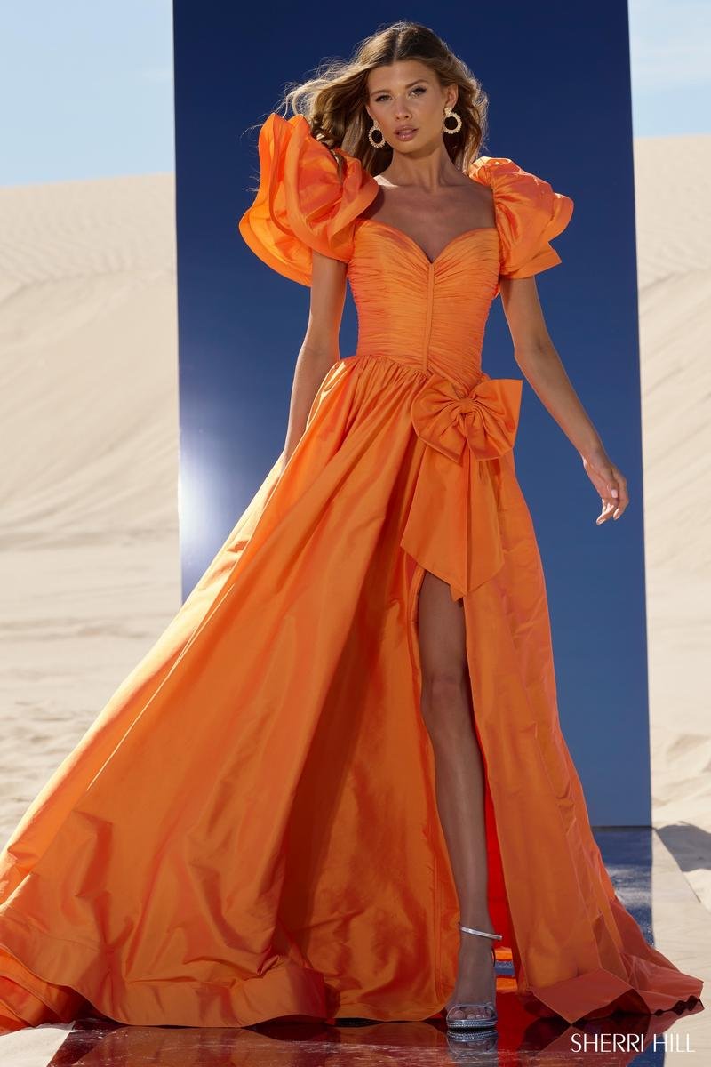Sherri Hill 56743 Light Orange Prom Dress