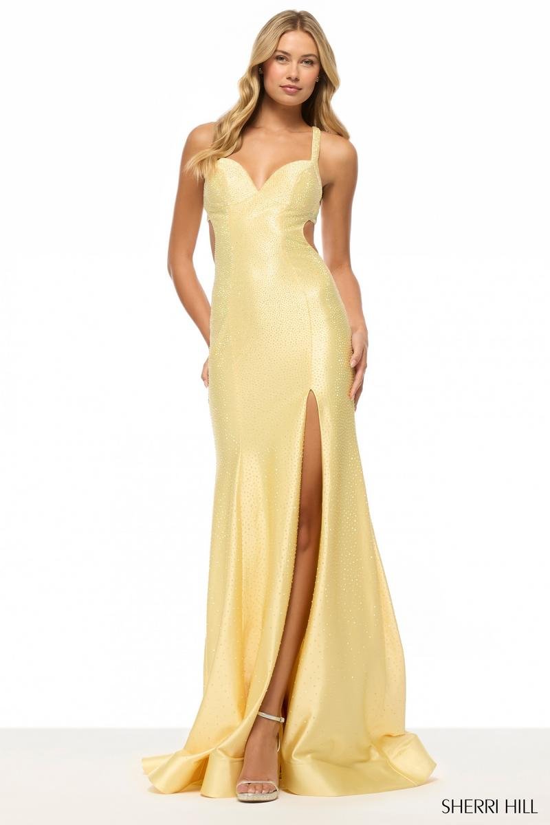 Sherri Hill 57708 Light Yellow Prom Dress