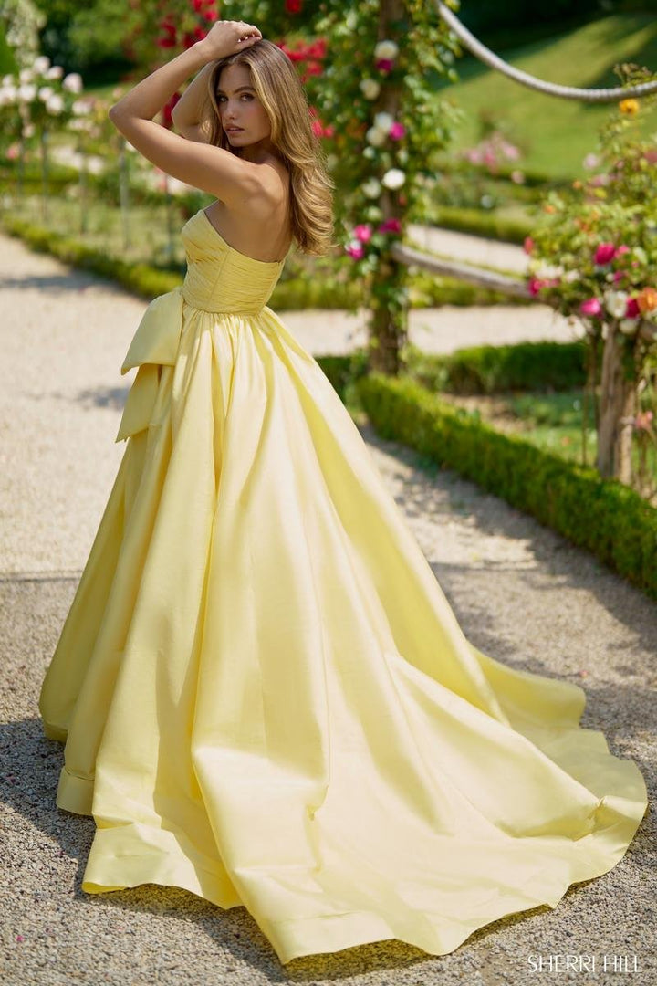 Sherri Hill 56872 Light Yellow Prom Dress