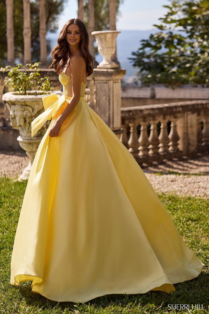 Sherri Hill 57035 Light Yellow Prom Dress