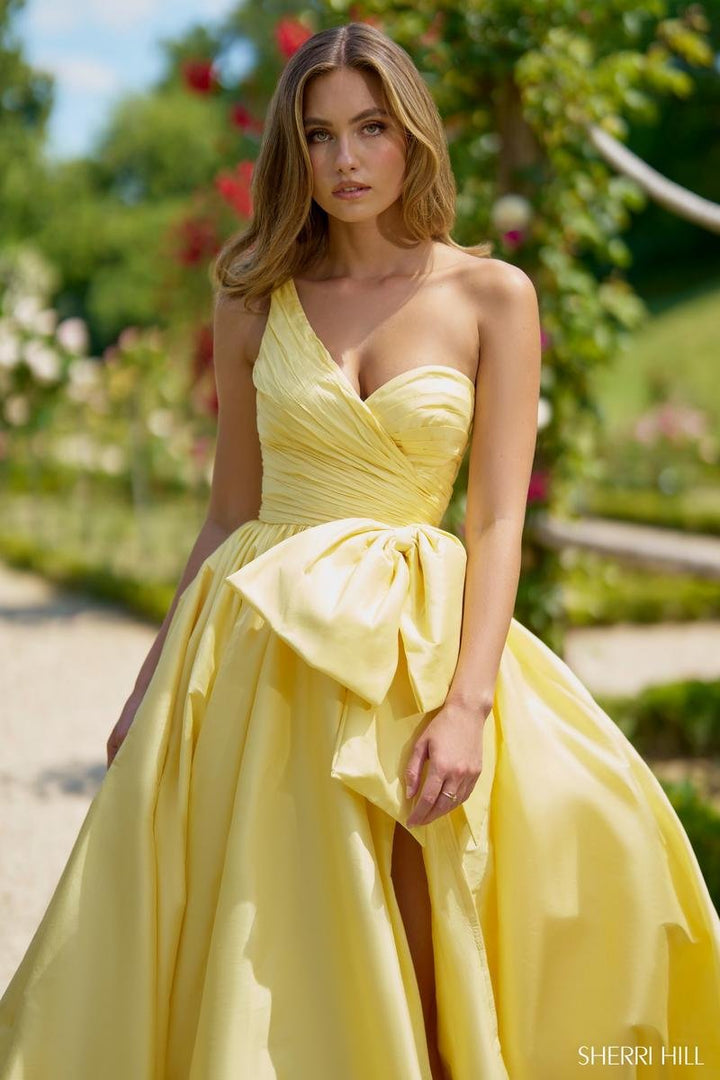 Sherri Hill 56872 Light Yellow Prom Dress