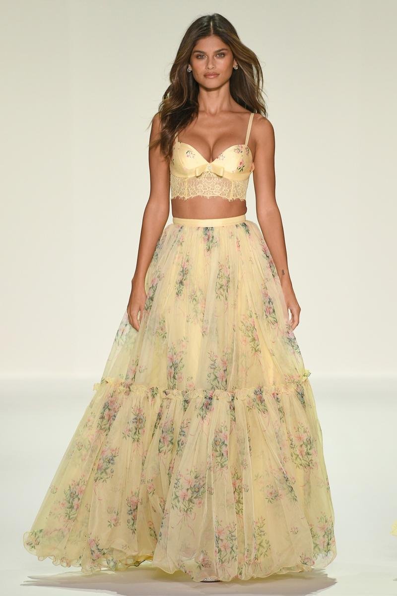 Sherri Hill 57953 Light Yellow Print Prom Dress