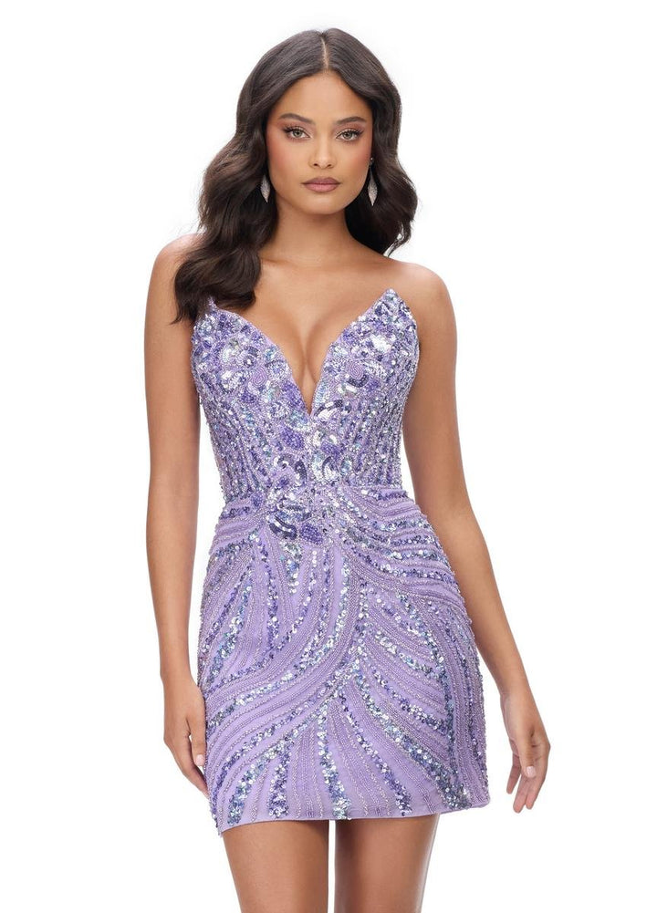 Ashley Lauren 4500 Lilac Prom Dress