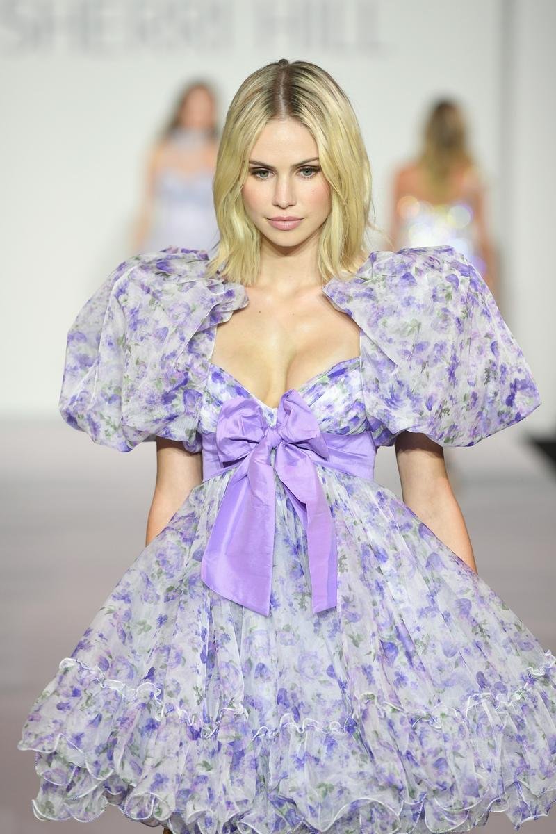 Sherri Hill 56383 Lilac Print Prom Dress