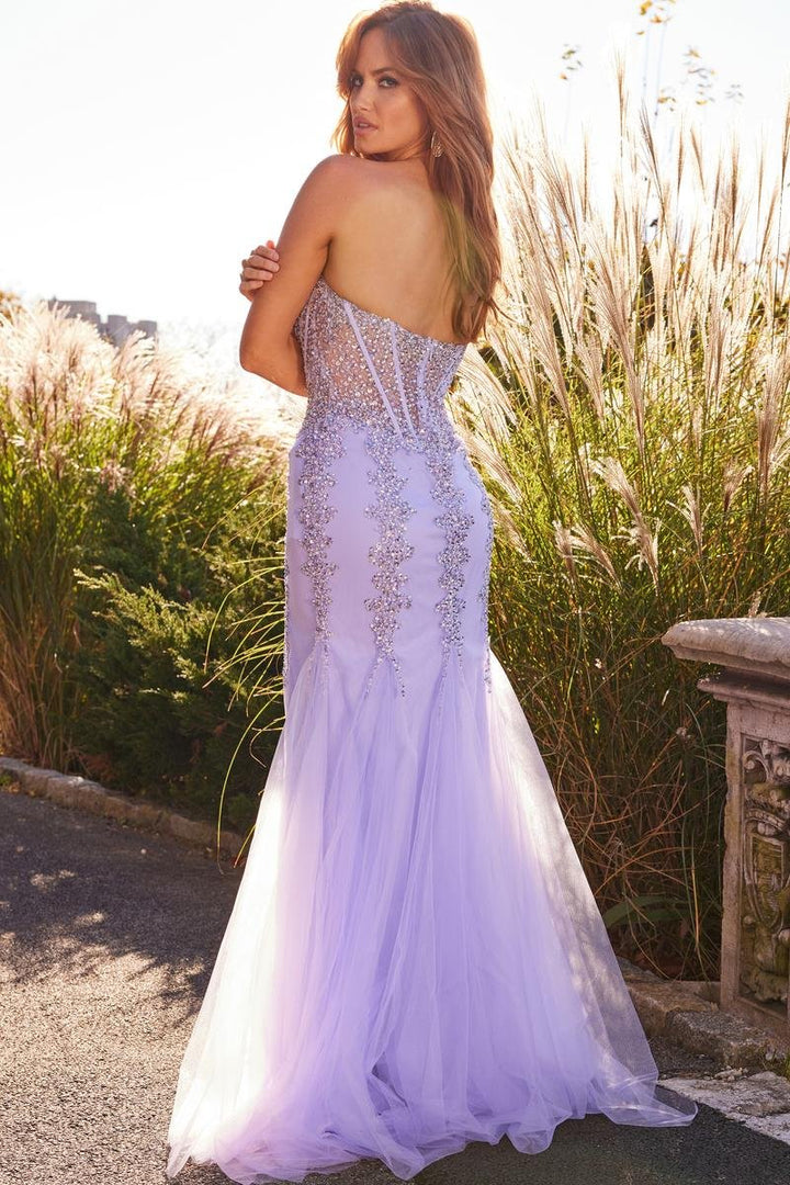 Jovani 22538 Lilac Silver Prom Dress