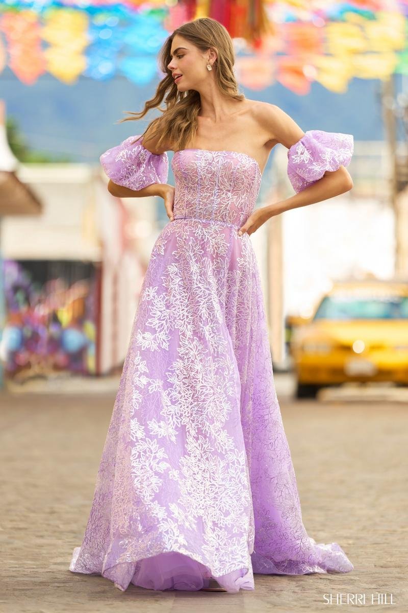 Sherri Hill 55423 — Lilac/Silver