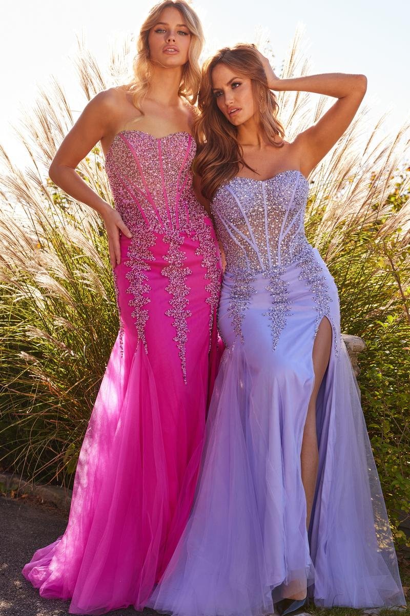 Jovani 22538 Lilac Silver Prom Dress