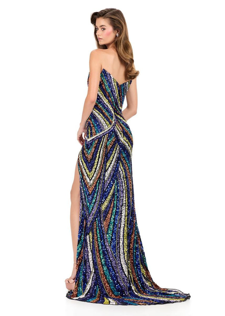 Ashley Lauren 12218 Multi Black Prom Dress