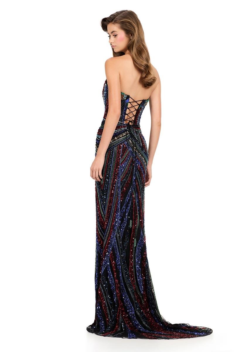 Ashley Lauren 12230 Multi Black Prom Dress