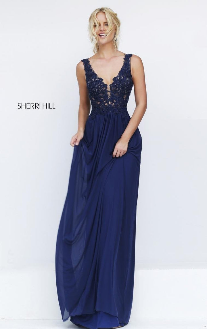 Sherri Hill 50255 Navy Prom Dress