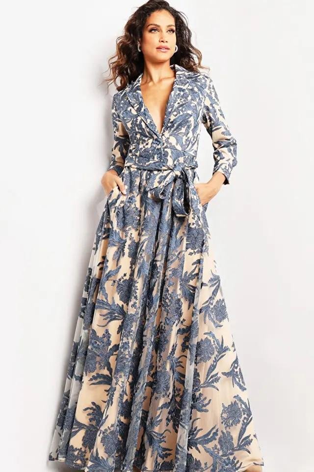 Jovani 26148 — Navy/Nude