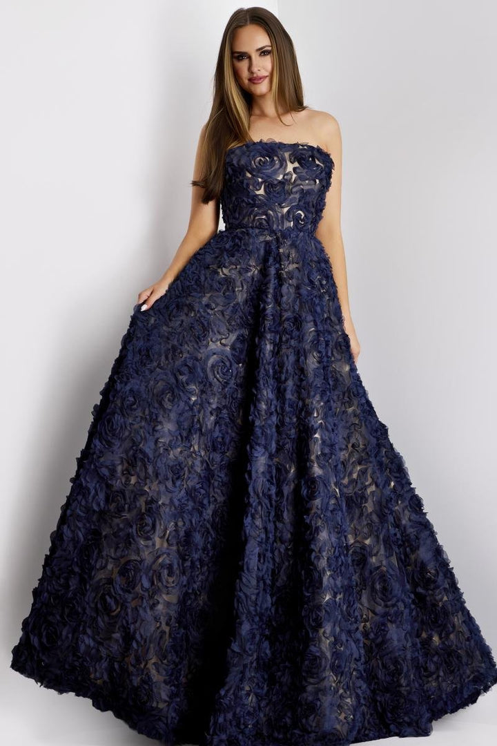 Jovani 41188 — Navy/Nude