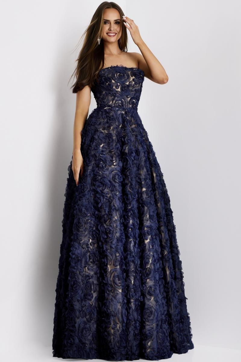 Jovani 41188 — Navy/Nude