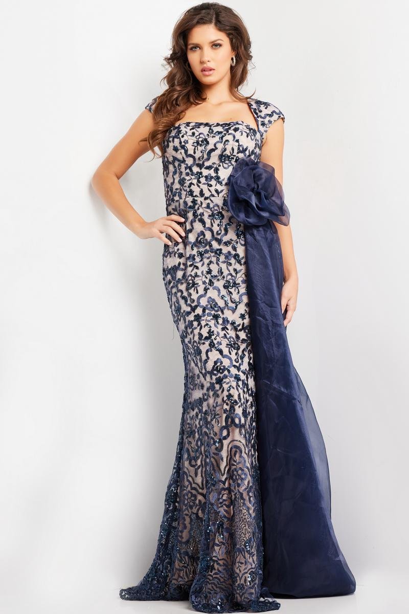 Jovani 37203 — Navy/Nude