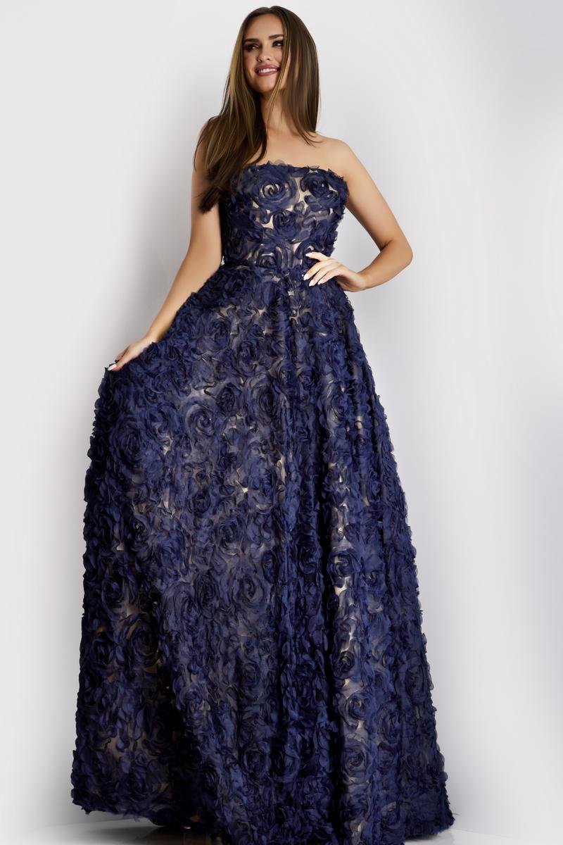 Jovani 41188 — Navy/Nude