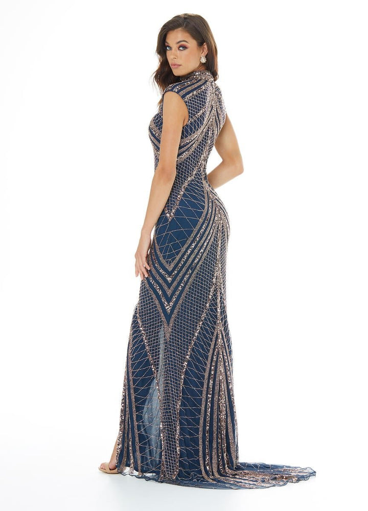 Ashley Lauren 1624 — Navy/Rose