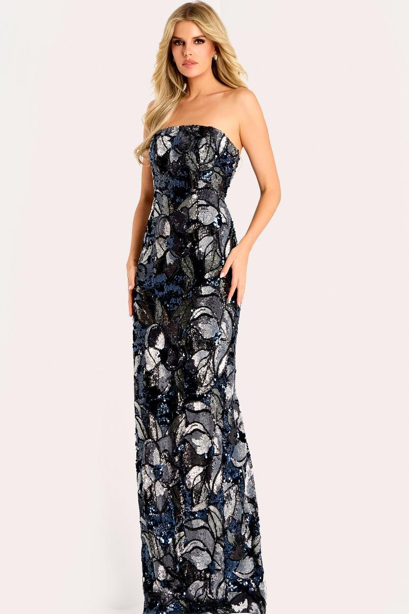 Jovani 46431 Navy Silver Prom Dress