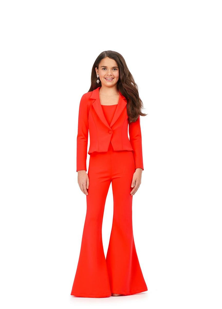 Ashley Lauren 8206 Neon Orange Prom Dress