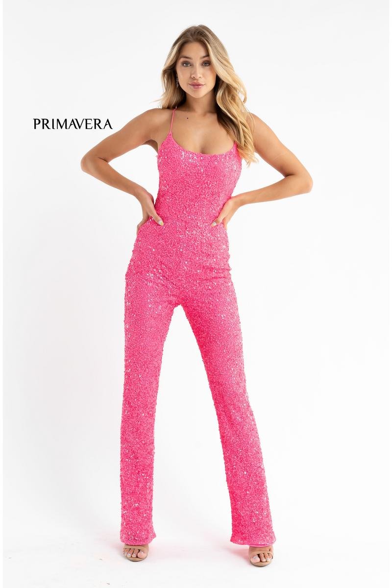 Primavera Couture 3774 Neon Pink Prom Dress